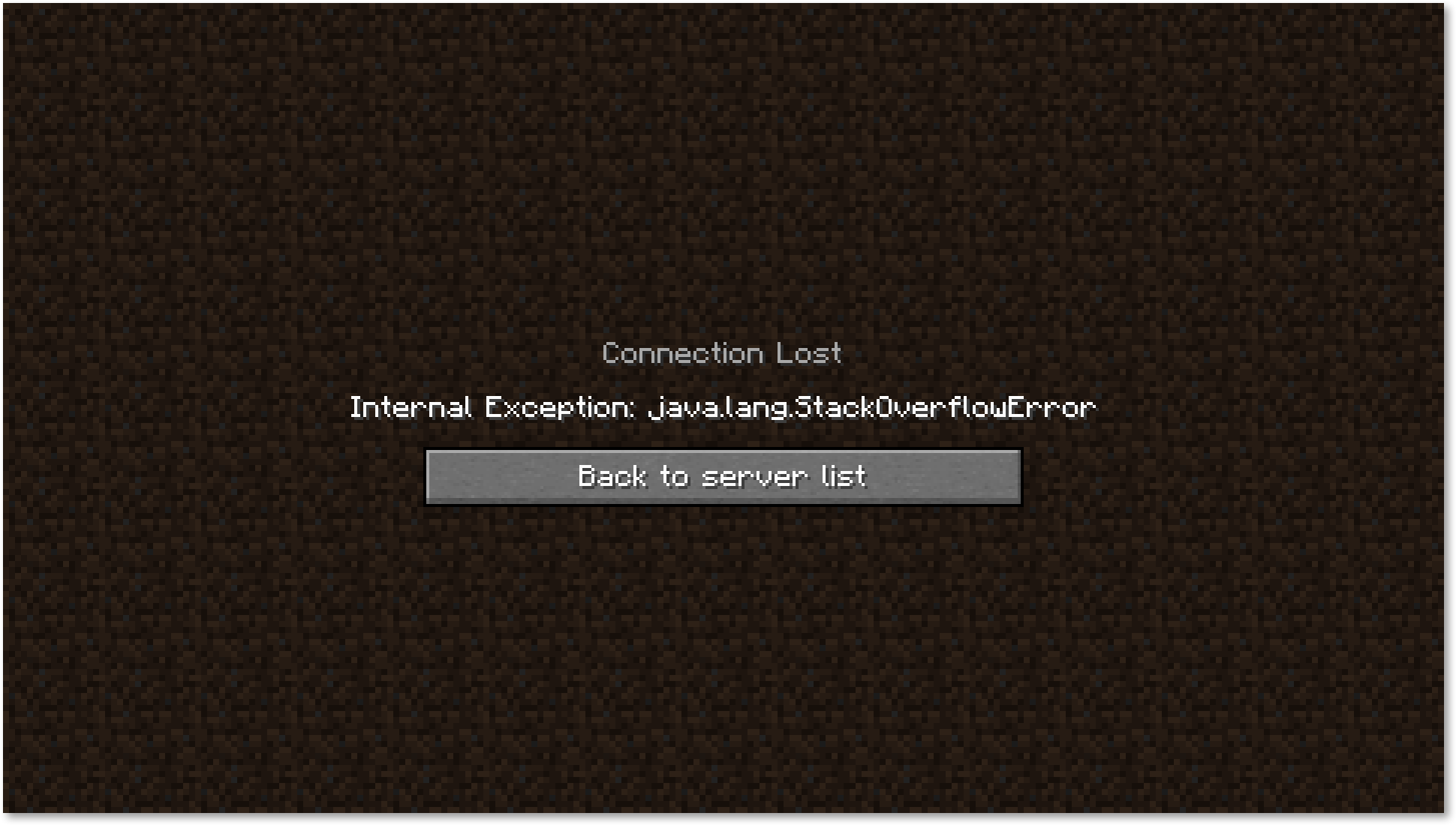 Stack Overflow Error Jackbinger